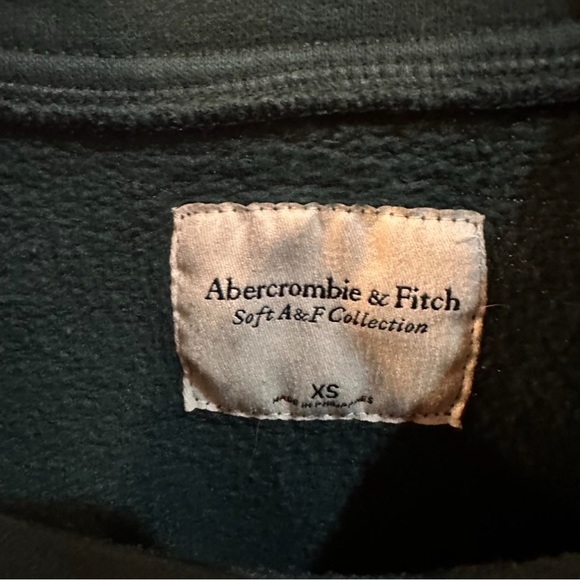 Abercrombie & Fitch Green Cropped Turtleneck Sweatshirt Oversized XS - Picture 3 of 6
